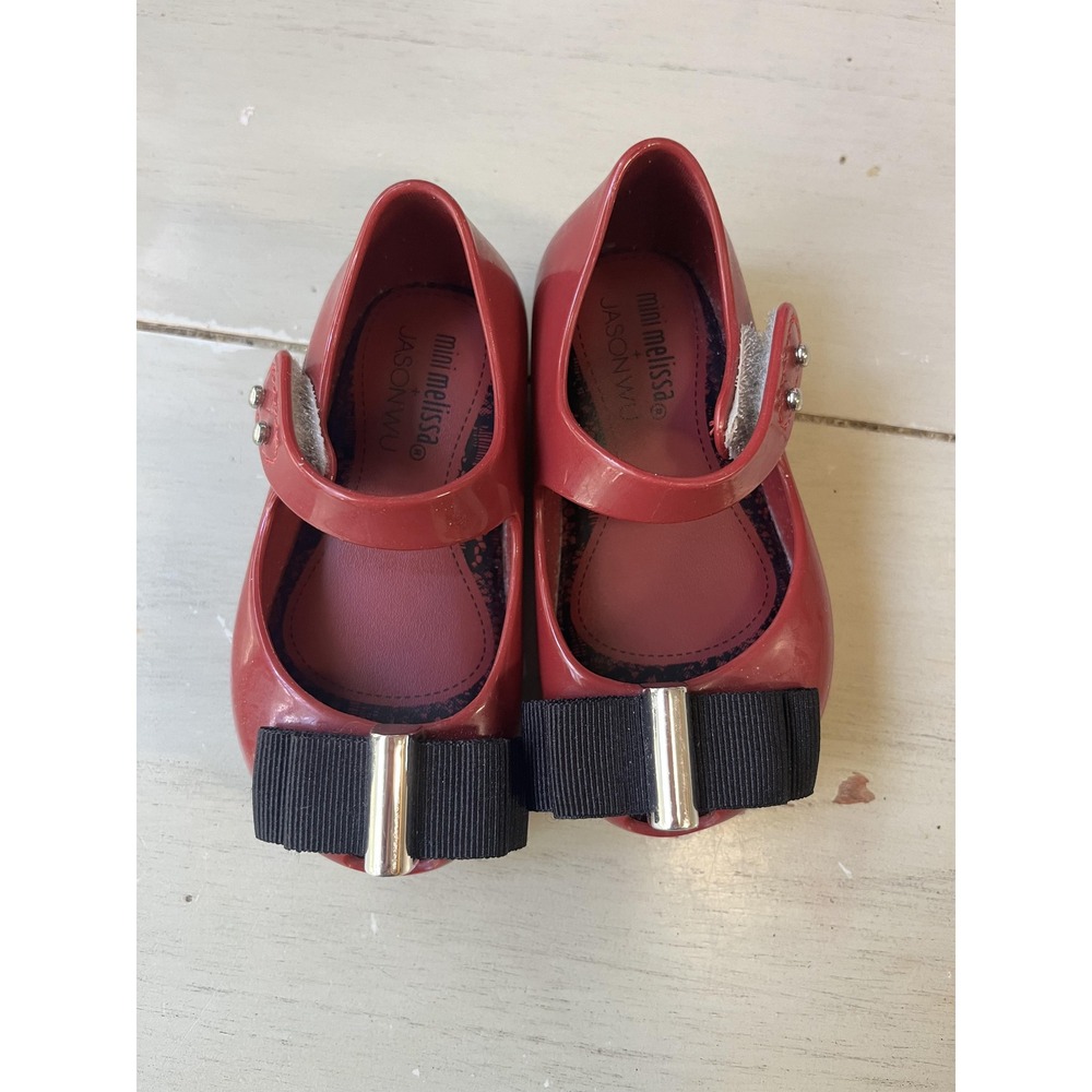 Mini Melissa Jason Wu Red Jelly Mary Jane Bow Flats Toddler Girl Size 5C 251